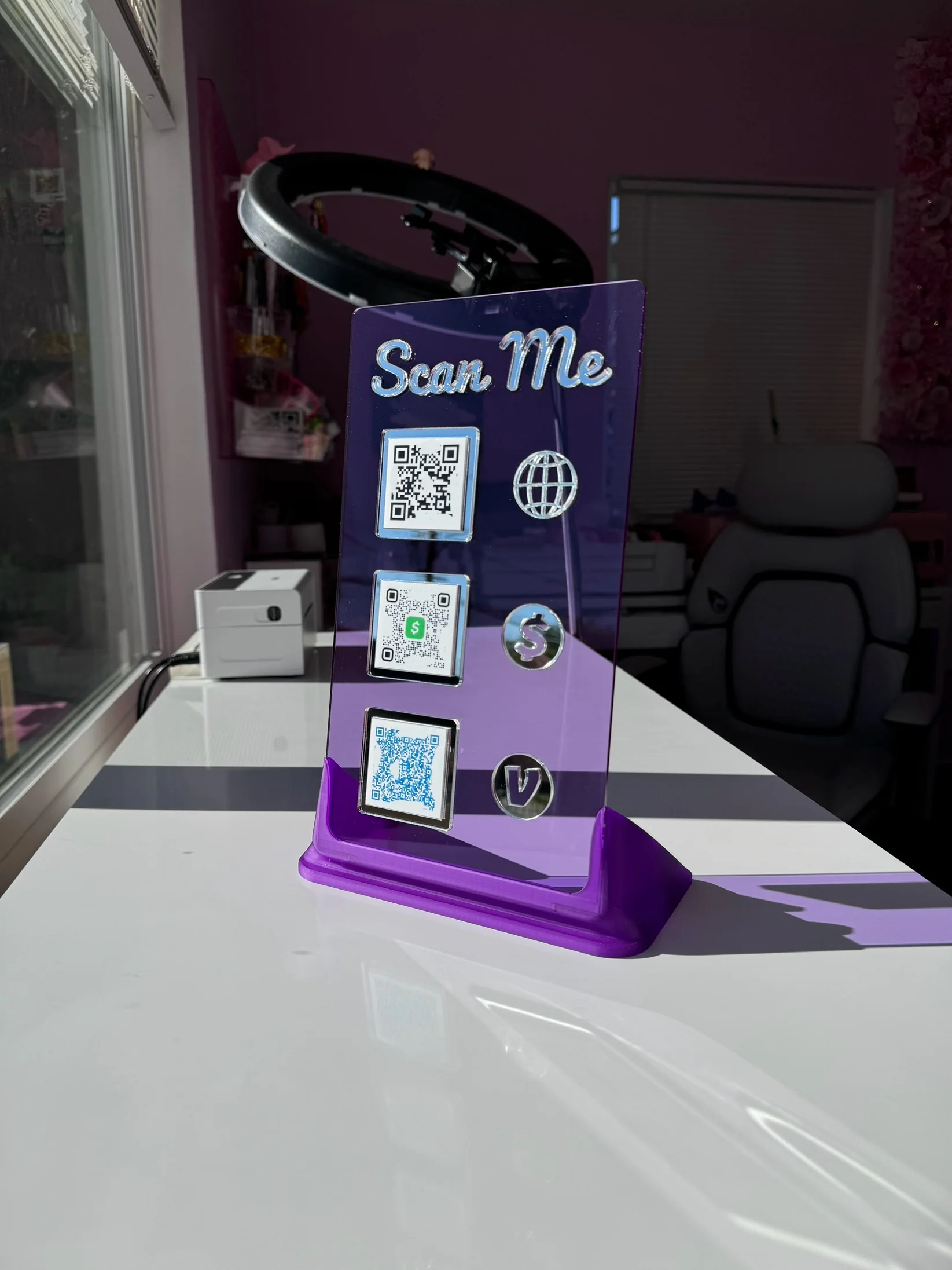 Rectangle 3 QR code acrylic stand FREE US DELIVERY - Image 26