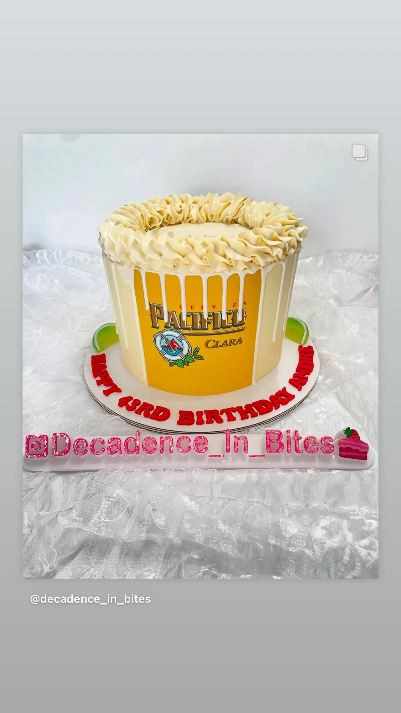 White nameplate with Cake #15 - Image 4
