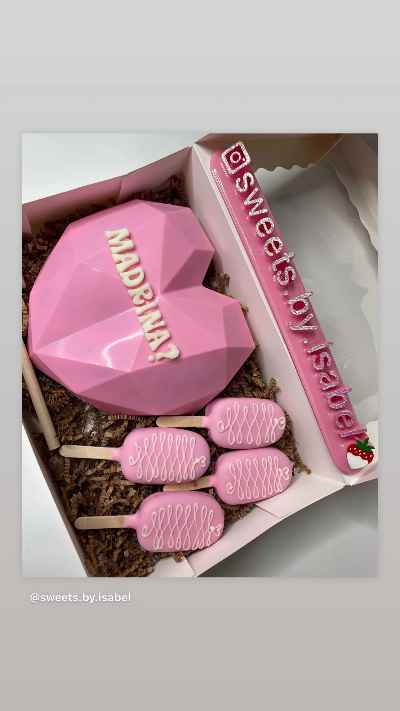 Pink nameplate with Strawberry  #37 - Image 3